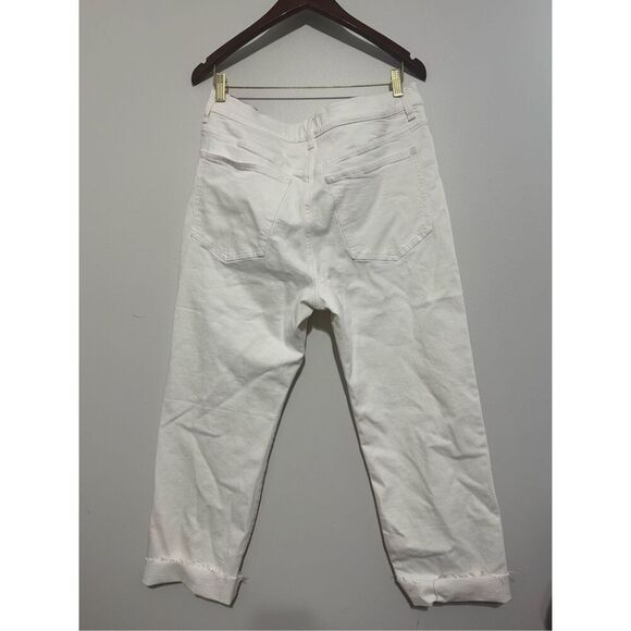 NWT New Madewell 90's Straight Crop Jeans Ivory Lighthouse Raw Hem Size 31 Women - Picture 8 of 13